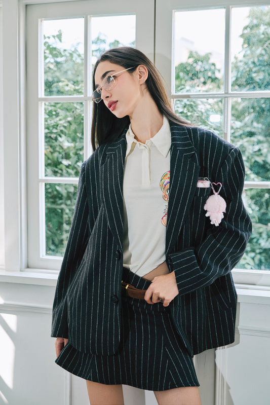 Blair Pinstripe Wool Blazer